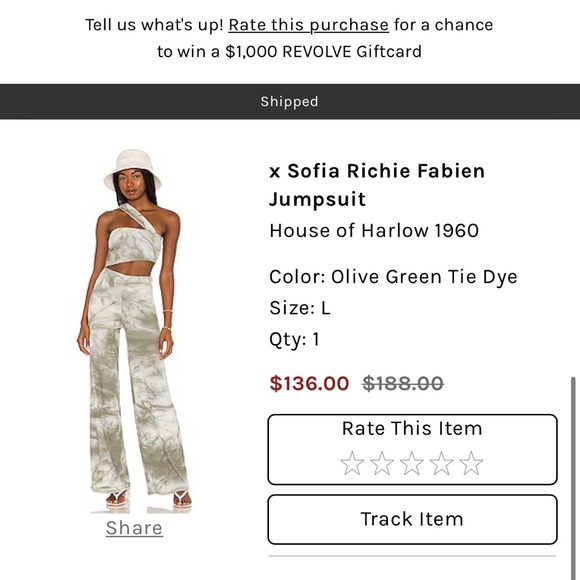 House of Harlow 1960 x Sofia Richie Fabien Jumpsuit - Picture 2 of 2